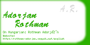 adorjan rothman business card